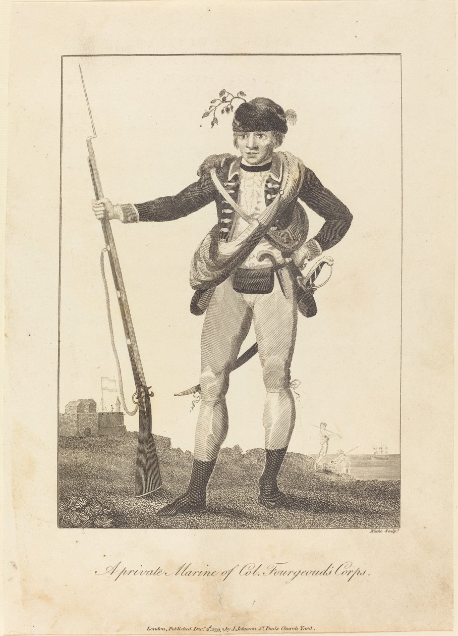 Un marine privado del Cuerpo del Coronel Fourgeoud de William Blake