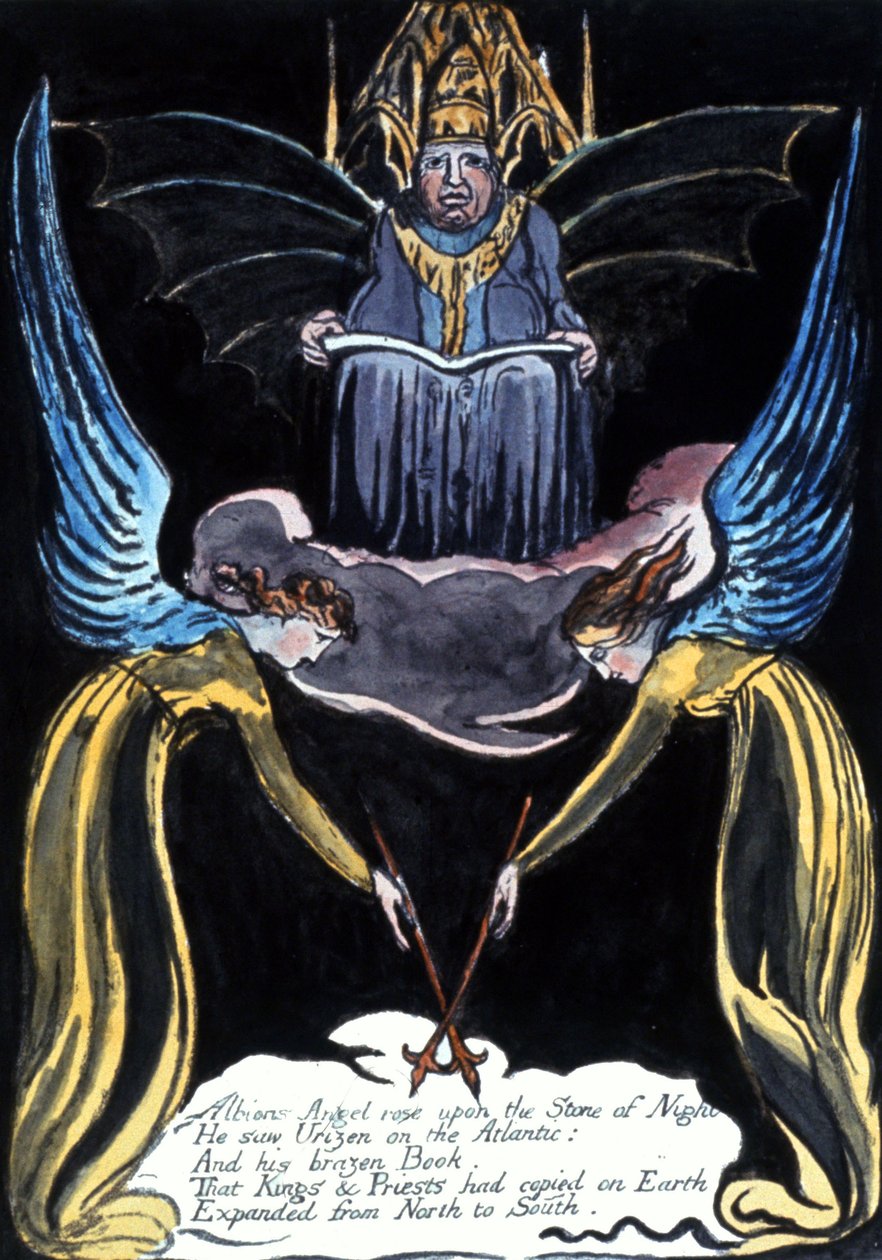 El ángel de Albión se elevó sobre de William Blake