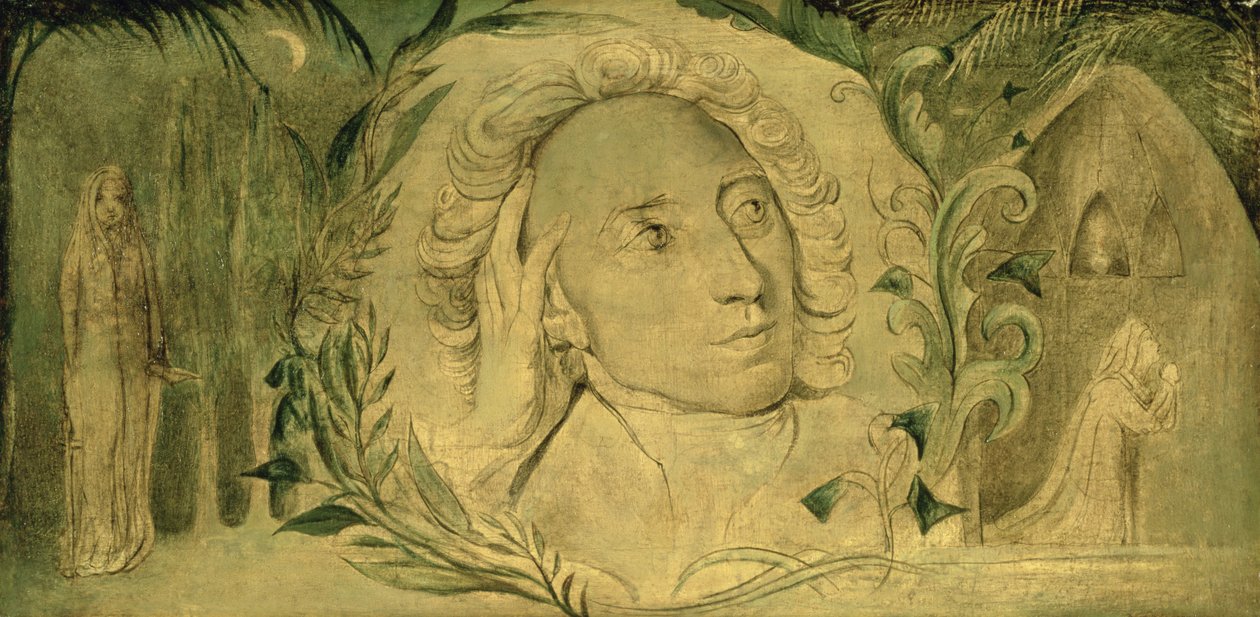 Alexander Pope, c.1800-03 (temple sobre lienzo) de William Blake