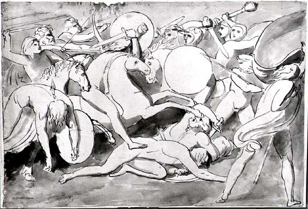 Escena de batalla de William Blake