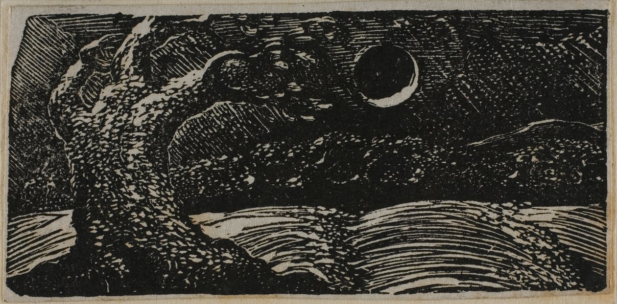Árbol arrasado y cultivos aplanados, de Las pastorales de Virgilio de William Blake