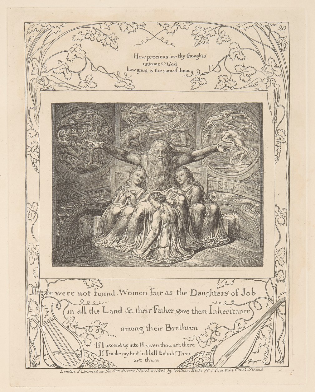 Libro de Job, Lámina 20, Job y sus hijas de William Blake
