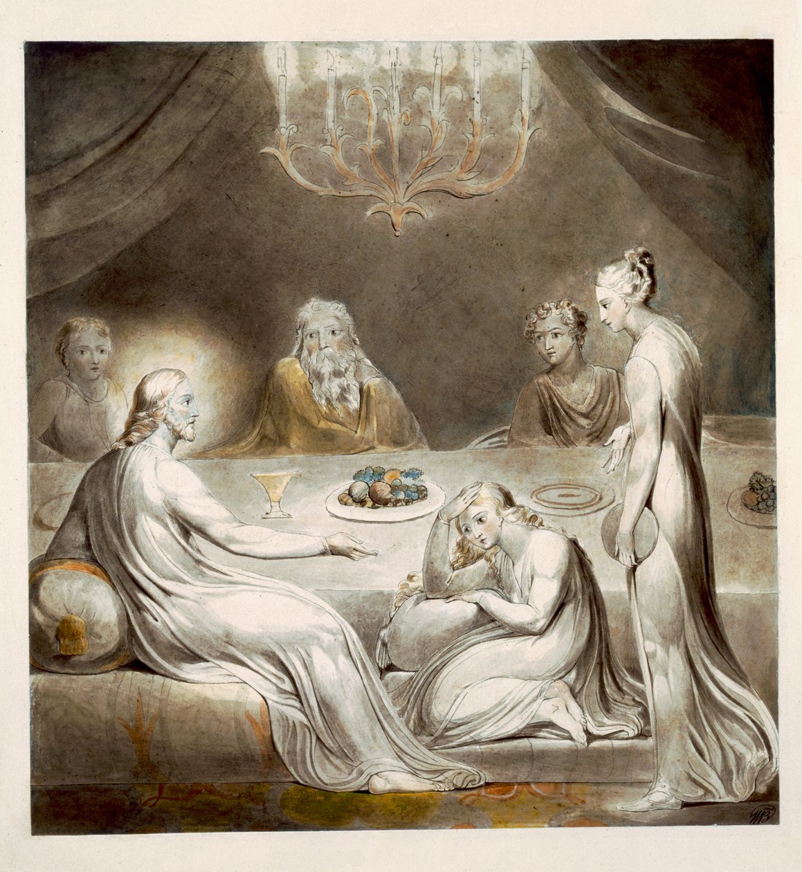 Cristo en la Casa de María y Marta de William Blake