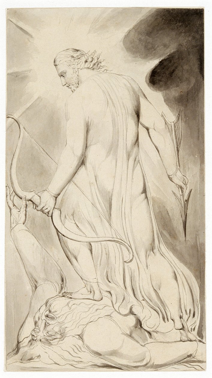 Cristo pisoteando a Satanás, c. 1800 de William Blake