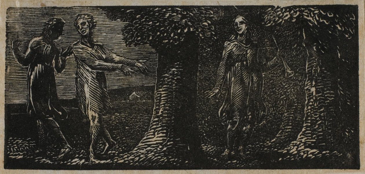 Colinet burlado por dos muchachos, de Las Pastorales de Virgilio de William Blake
