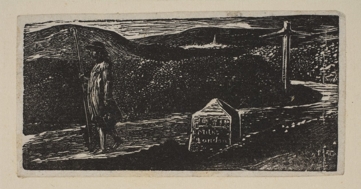 Viaje de Colinet, hito marcado LXII millas a Londres, de Pastorales de Thornton de William Blake