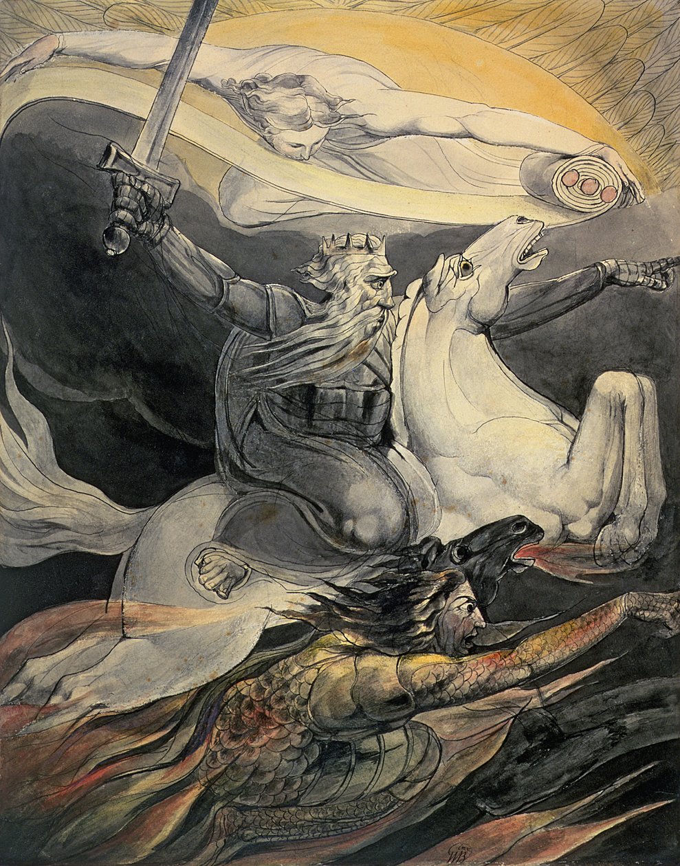 La muerte en un caballo pálido, c.1800 de William Blake