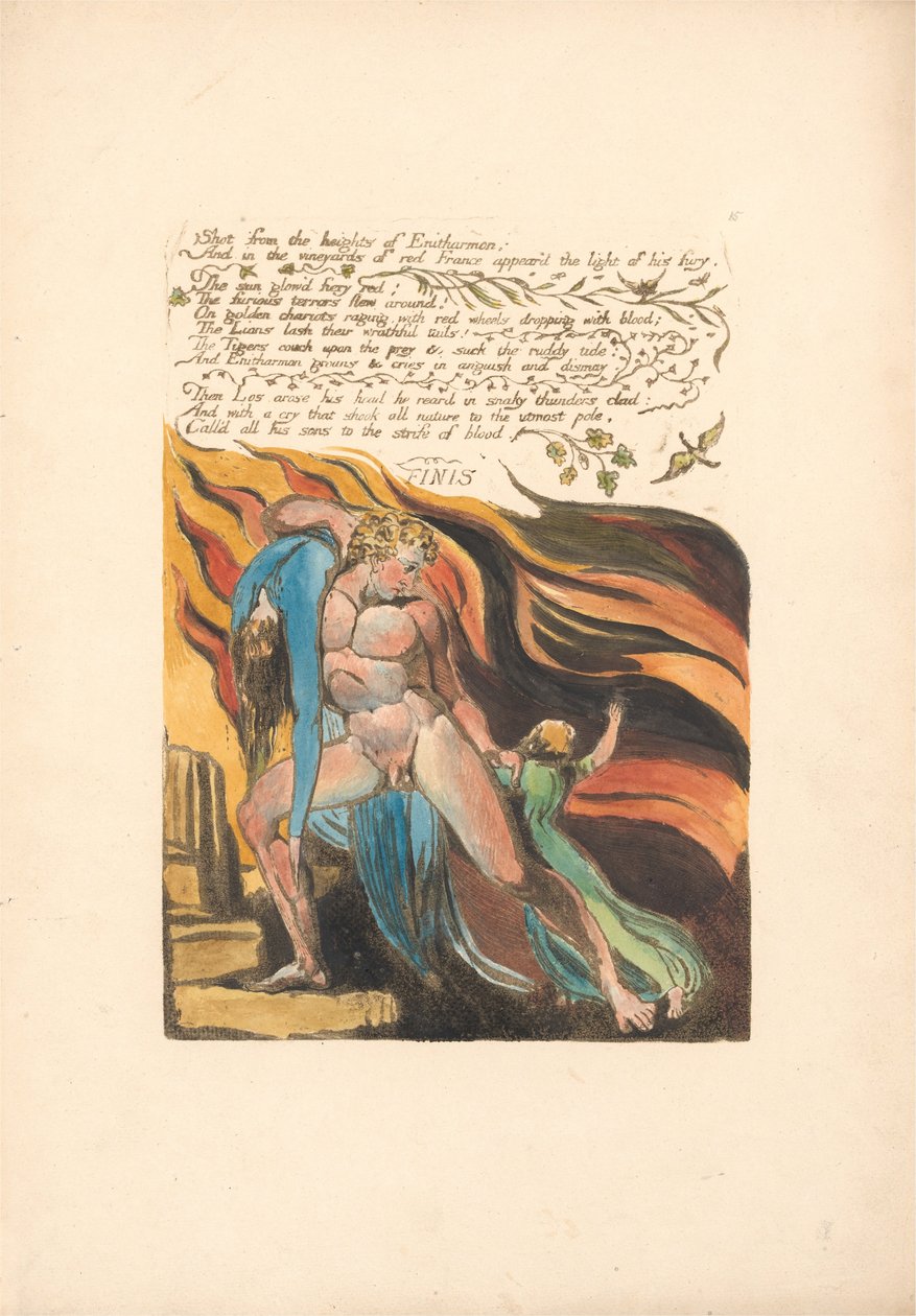 Europa. Una Profecía, Lámina 17, Disparado desde las alturas . . . .  (Bentley 18) de William Blake