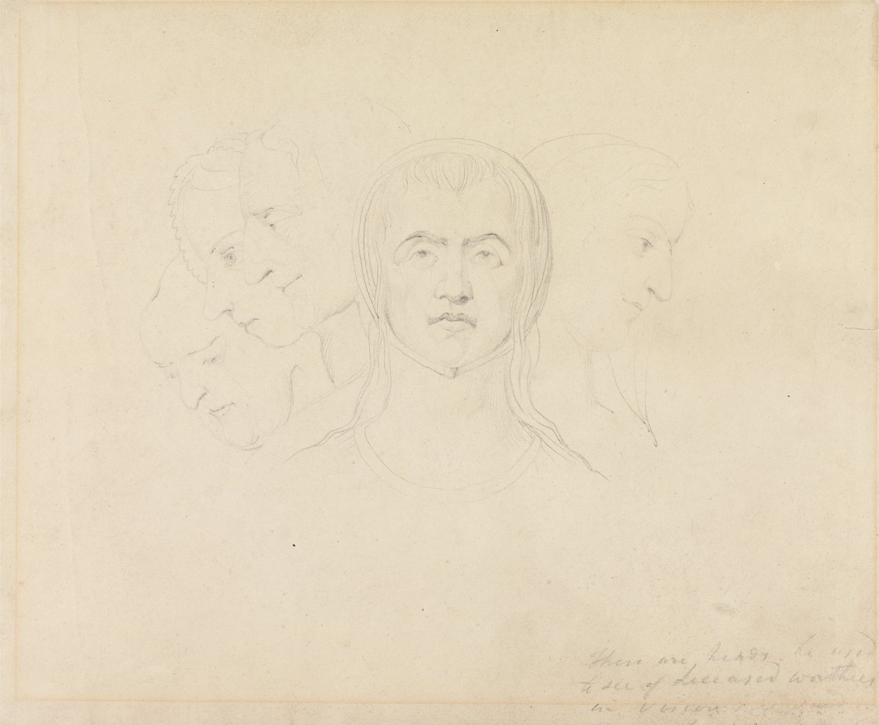 Cinco cabezas visionarias de mujeres de William Blake
