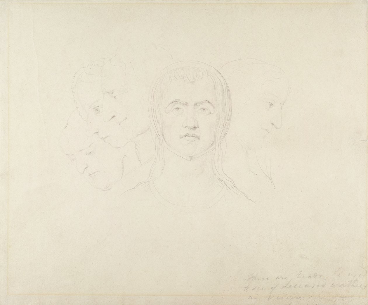 Cinco cabezas visionarias de mujeres, c.1820 de William Blake