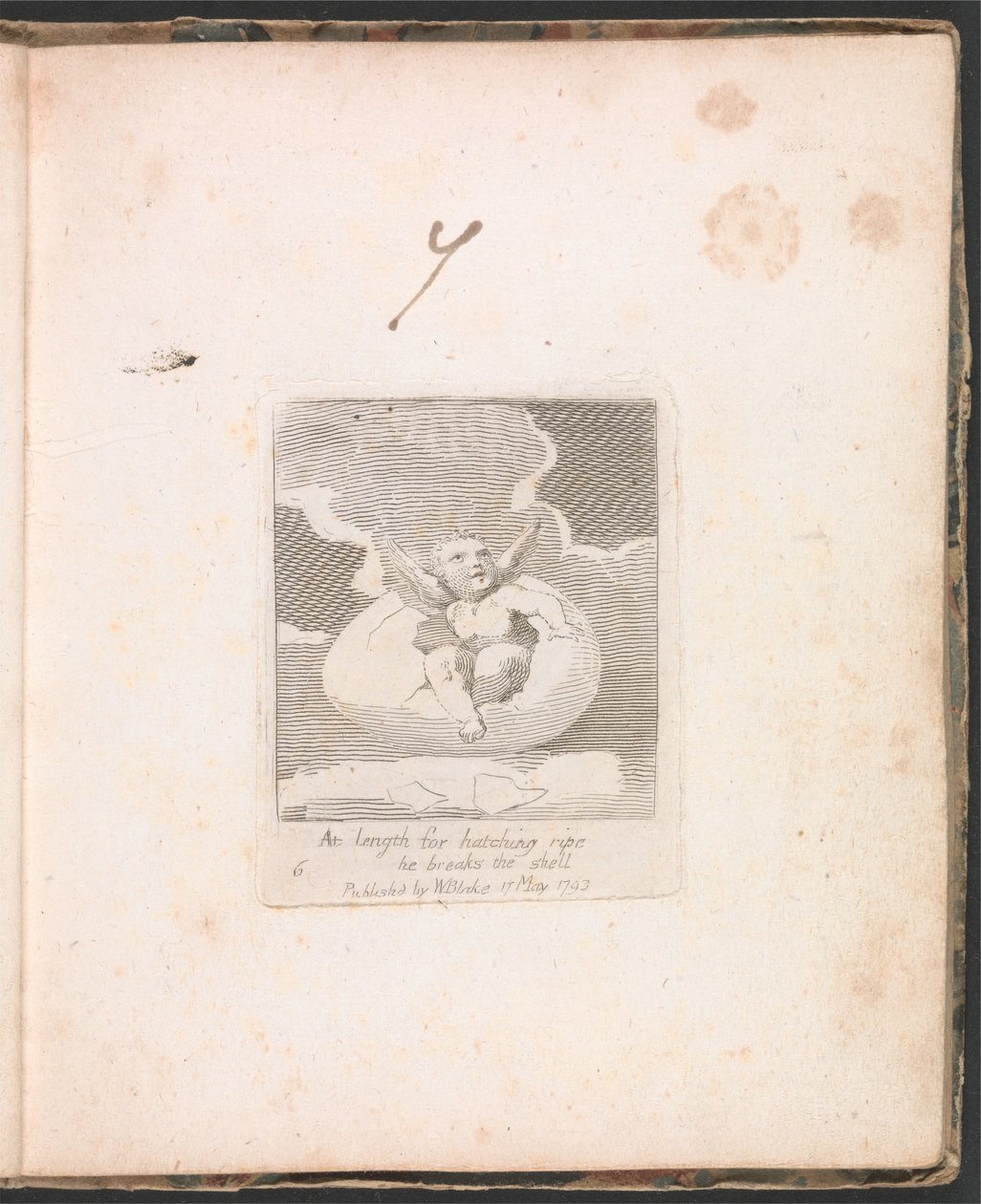 Para Niños. Las Puertas del Paraíso, Placa 8, Al fin para incubar maduro rompe el cascarón de William Blake