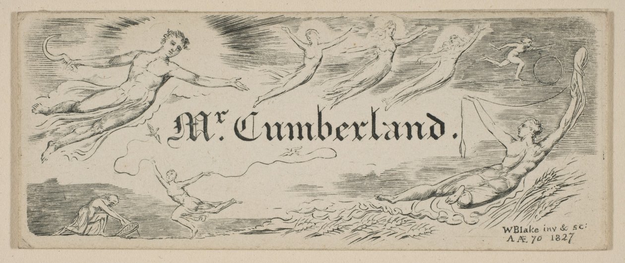 Tarjeta de Mensaje de George Cumberland, 1827 de William Blake