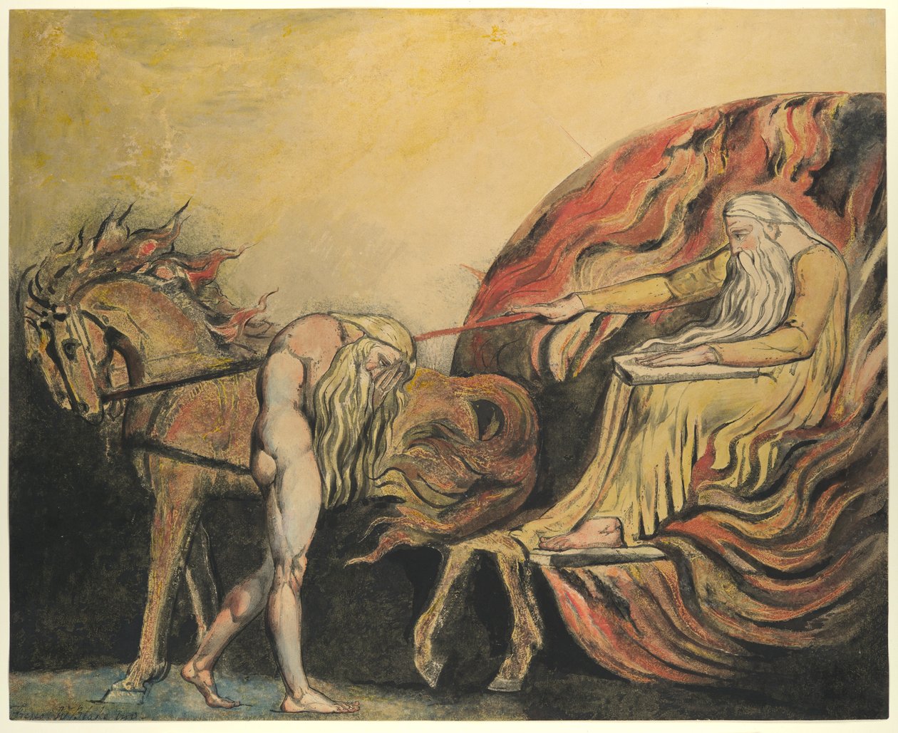 Dios juzgando a Adán, c.1795 de William Blake