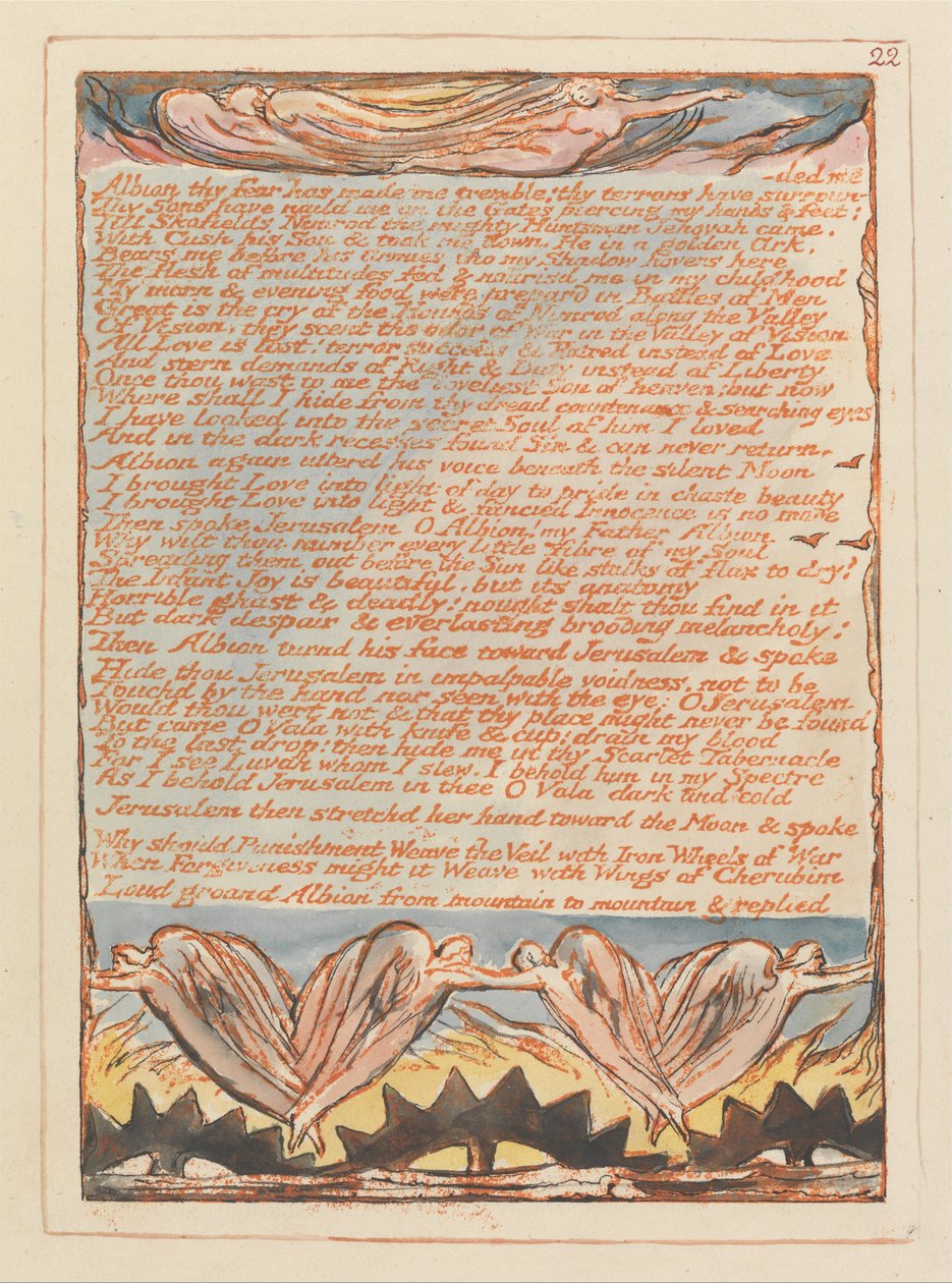 Jerusalén, lámina 22, Albion tu miedo me ha hecho temblar... de William Blake