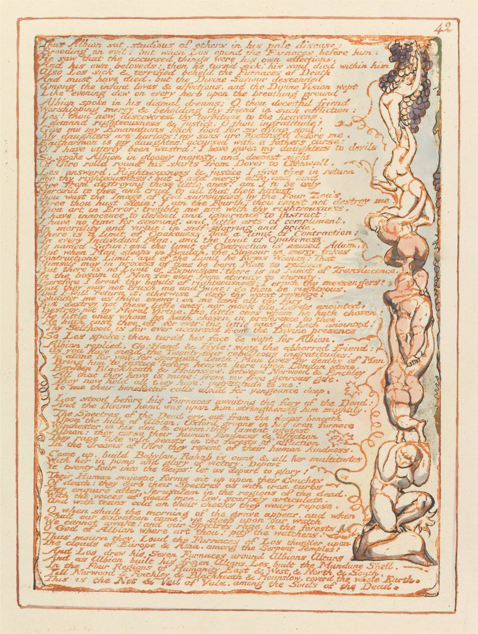 Jerusalén, lámina 42, Así se sentó Albion... de William Blake