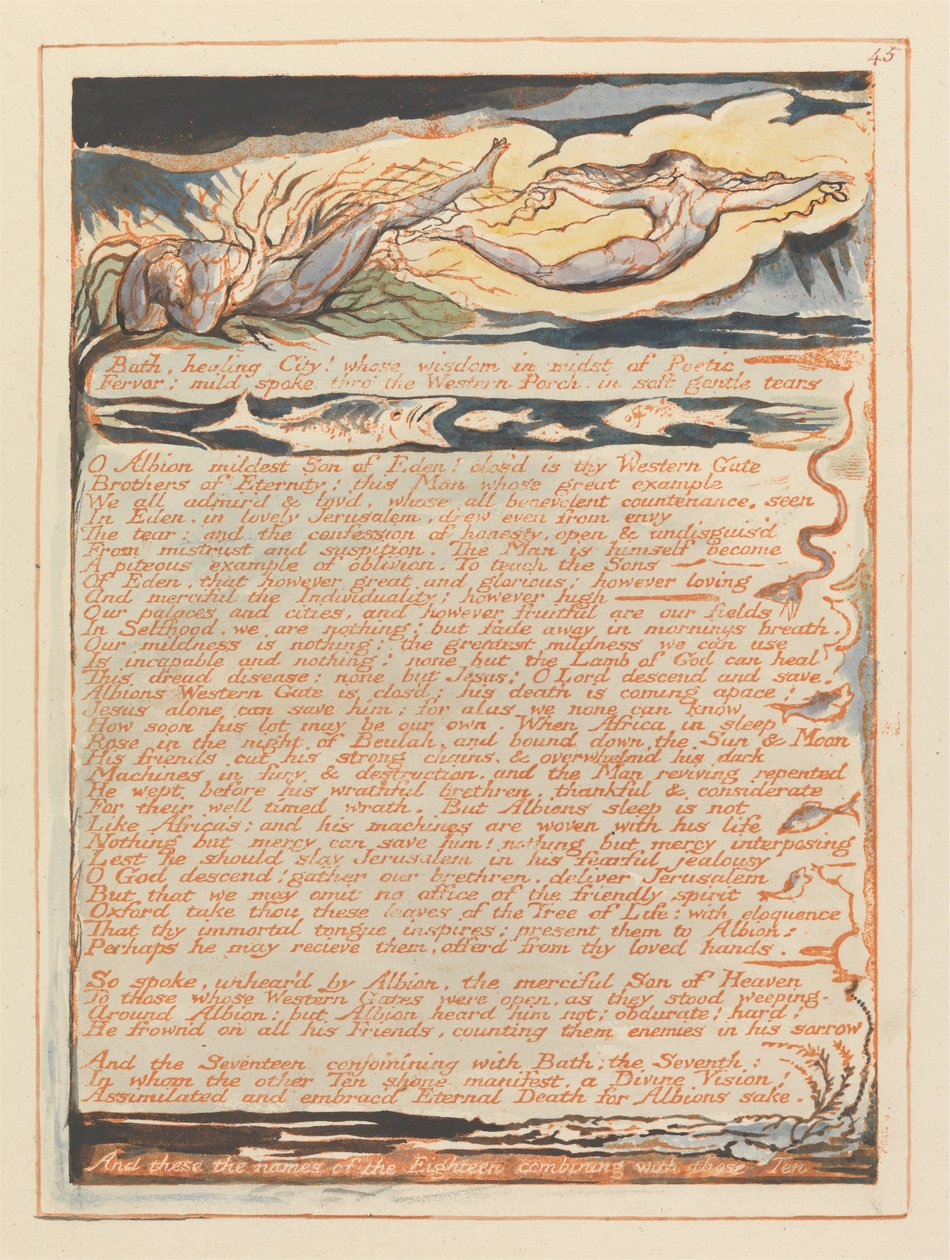 Jerusalén, Lámina 45, Bath, Ciudad Sanadora!.... de William Blake