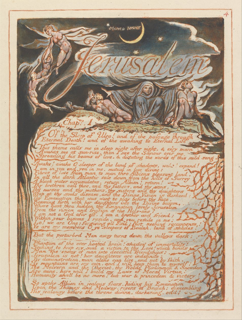 Jerusalén, Placa 4, Jerusalén, Capítulo 1... de William Blake