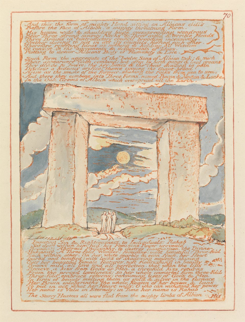 Jerusalén, Lámina 70, Y esta es la forma de la Mano poderosa.... de William Blake