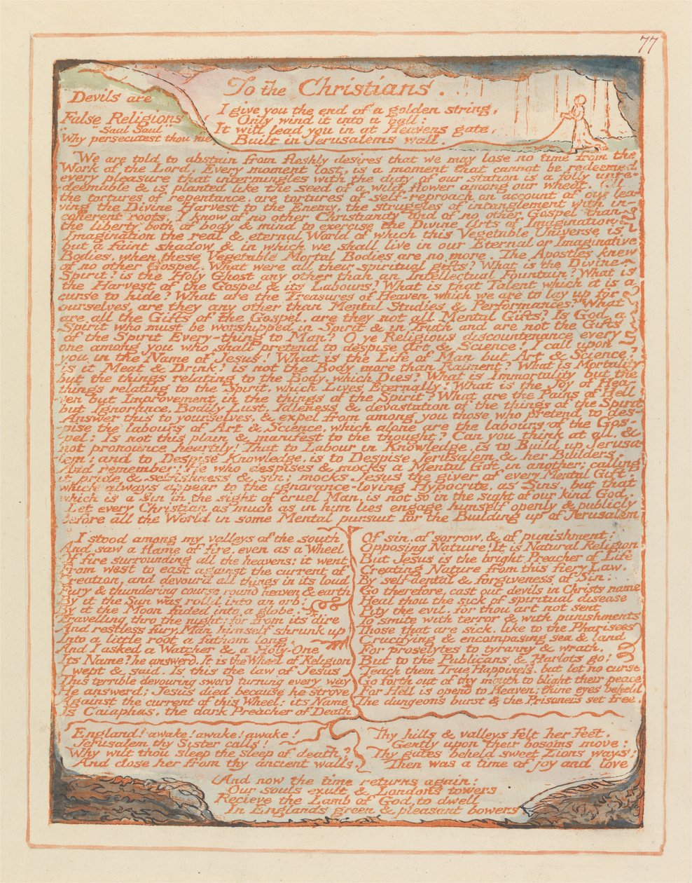 Jerusalén, Lámina 77, A los Cristianos.... de William Blake