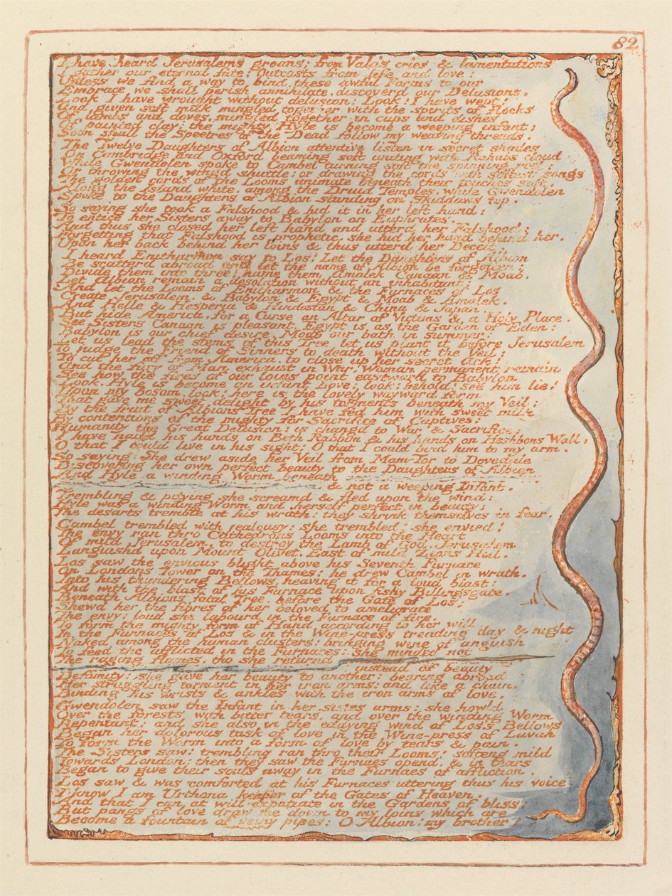 Jerusalén, Placa 82, He oído los gemidos de Jerusalén... de William Blake