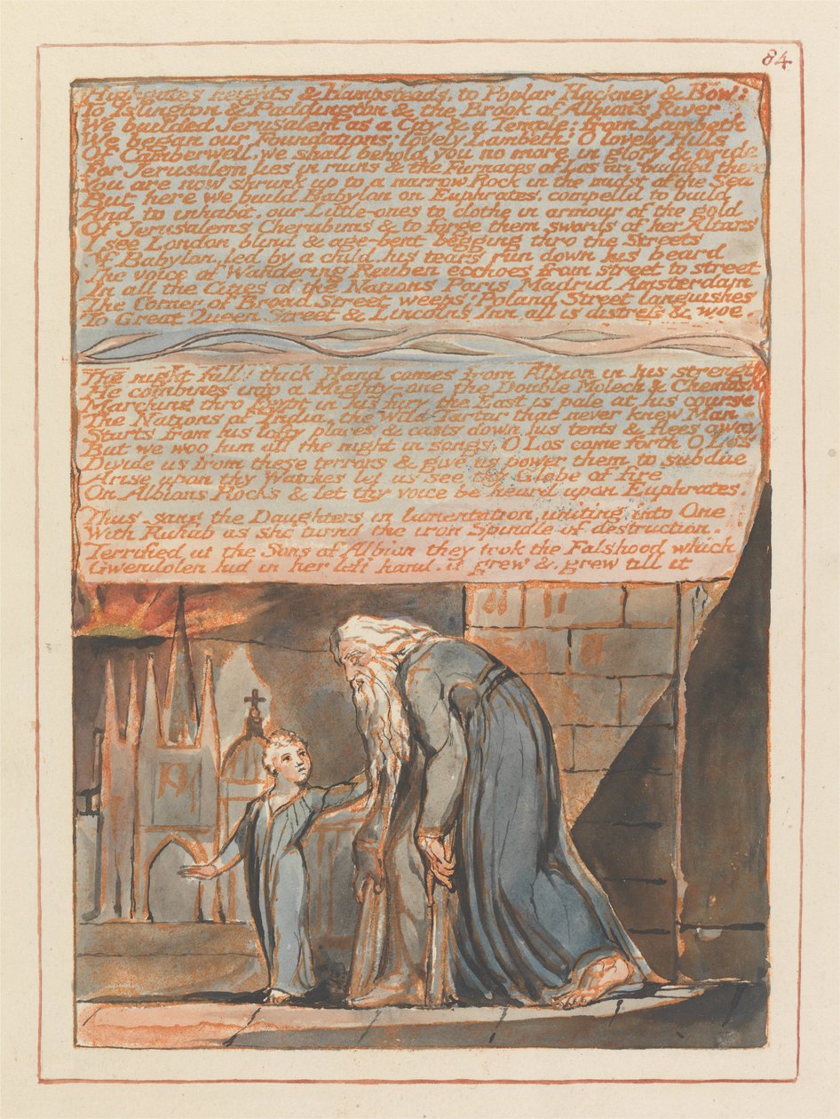 Jerusalén, Placa 84, Las alturas de Highgate y Hampstead... de William Blake