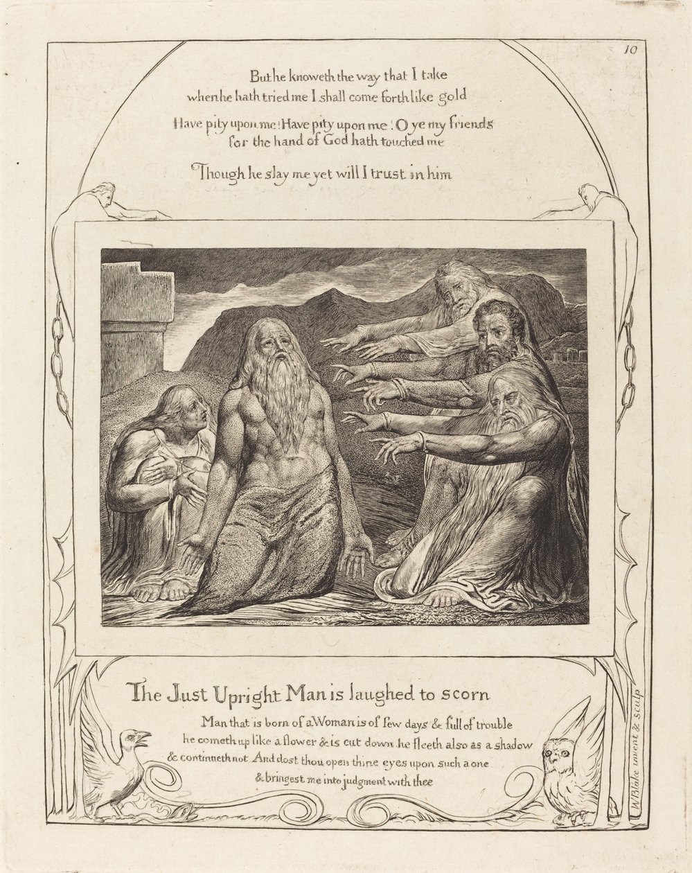 Job reprendido por sus amigos de William Blake