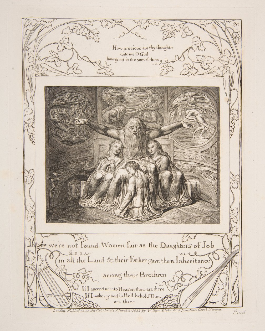 Job y sus hijas, de Ilustraciones del Libro de Job de William Blake