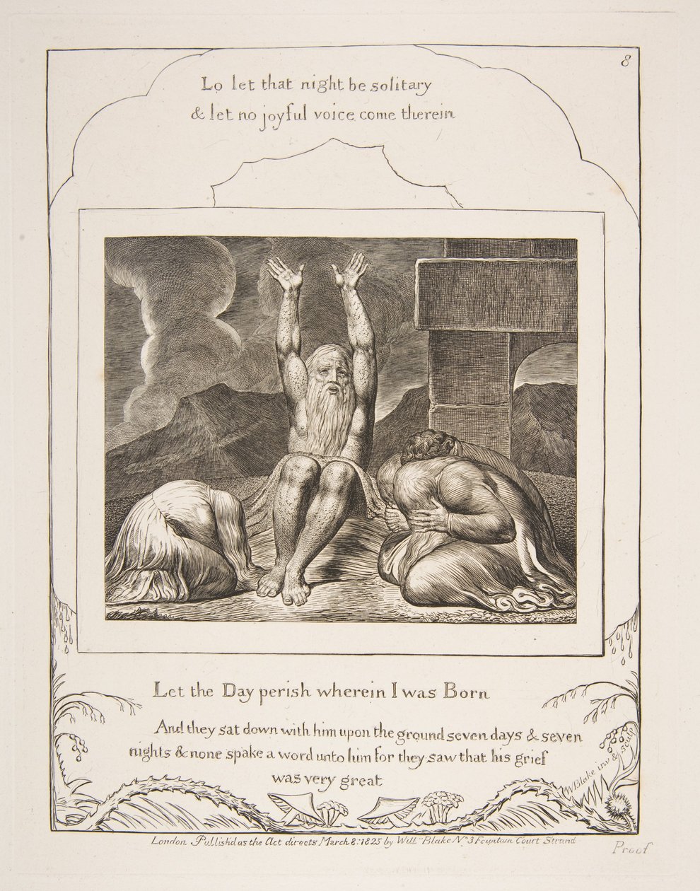 La desesperación de Job, de Ilustraciones del Libro de Job, 1825-26 de William Blake