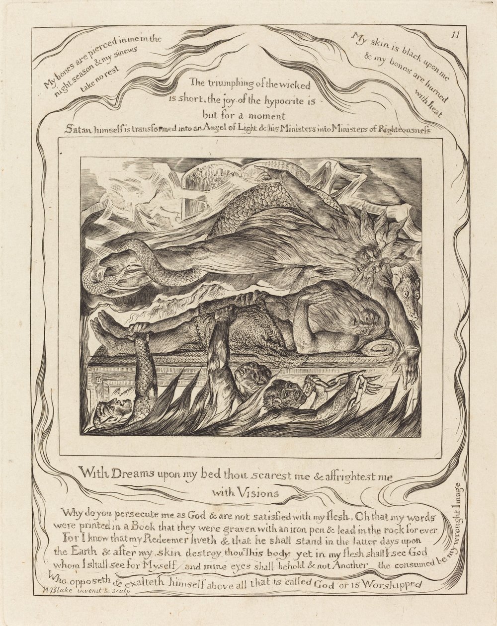 Los sueños malvados de Job de William Blake