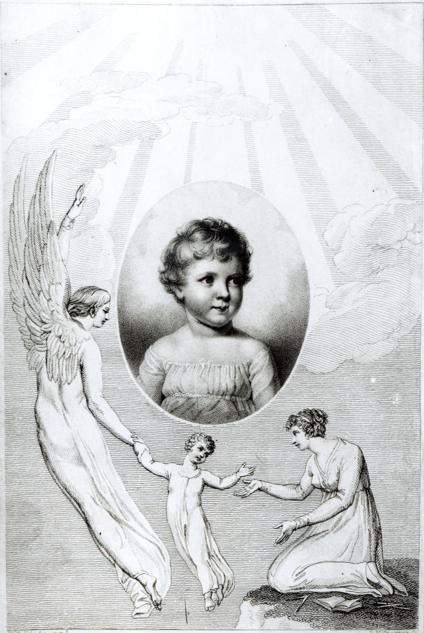 Mary Wollstonecraft Shelley (1797-1851) de niña, grabado por Robert Hartley Cromek (1770-1812) 1805 de William Blake