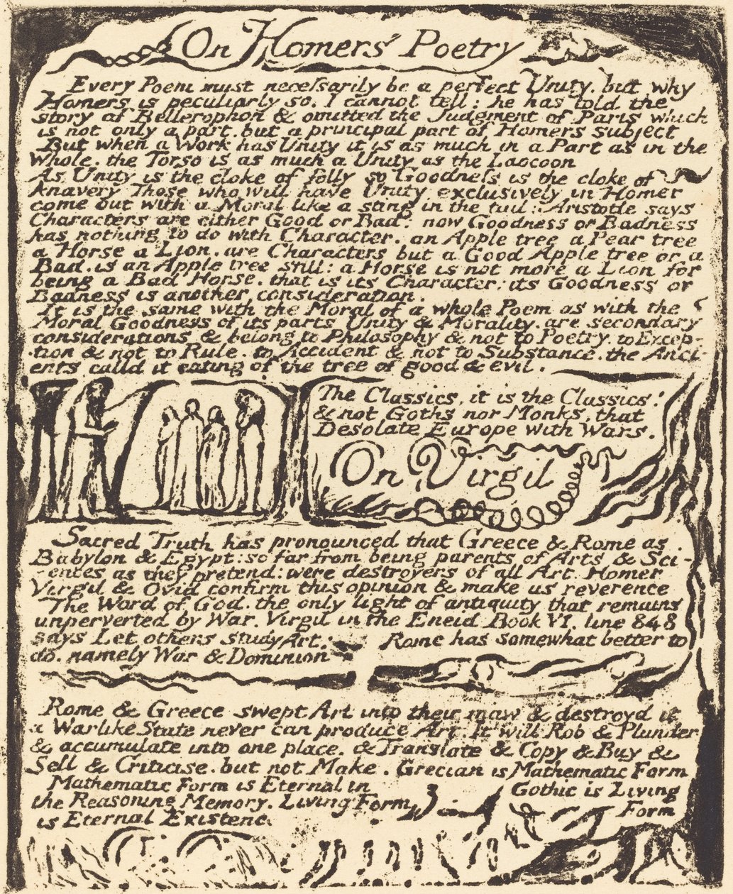 Sobre la poesía de Homero (y) Sobre Virgilio de William Blake