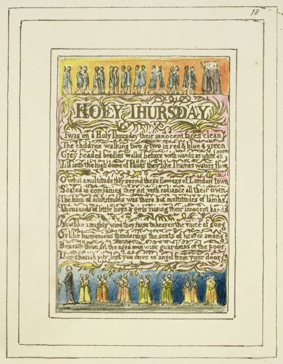 Jueves Santo: placa 18 de Canciones de Inocencia y de Experiencia (copia R) c.1802-08 de William Blake
