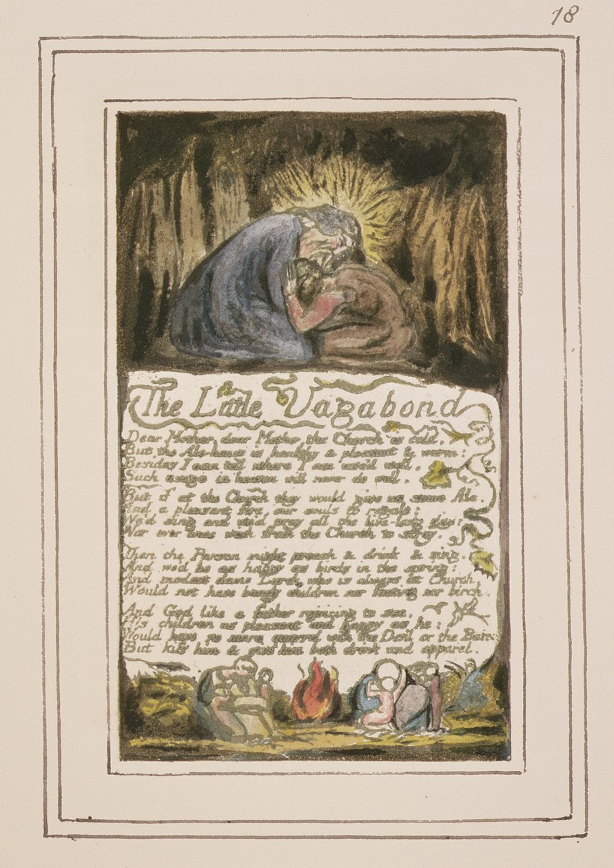 P.124-1950.pt46 El pequeño vagabundo: lámina 46 de Canciones de Inocencia y de Experiencia (copia R) c.1802-08 de William Blake