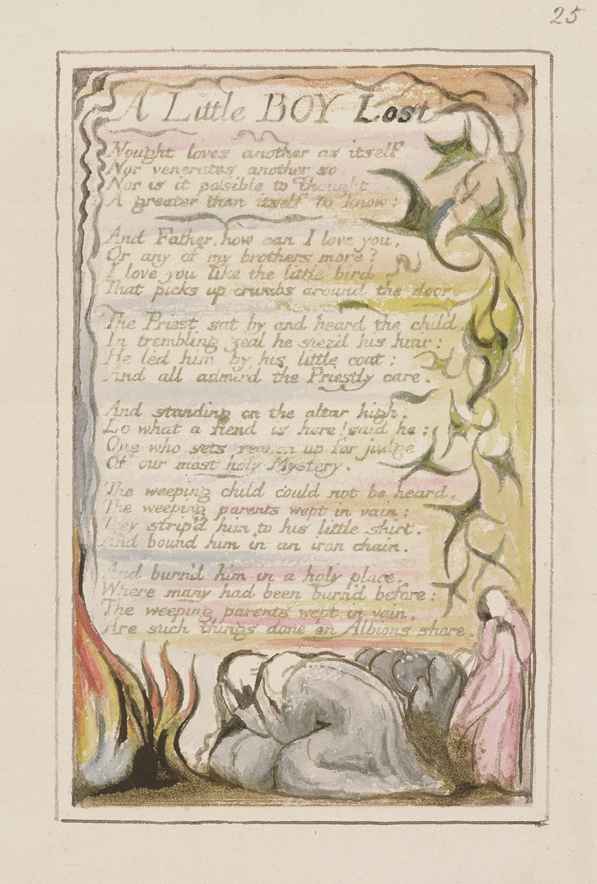 P.124-1950.pt53 Un niño perdido: lámina 53 de Canciones de Inocencia y de Experiencia (copia R) c.1802-08 de William Blake