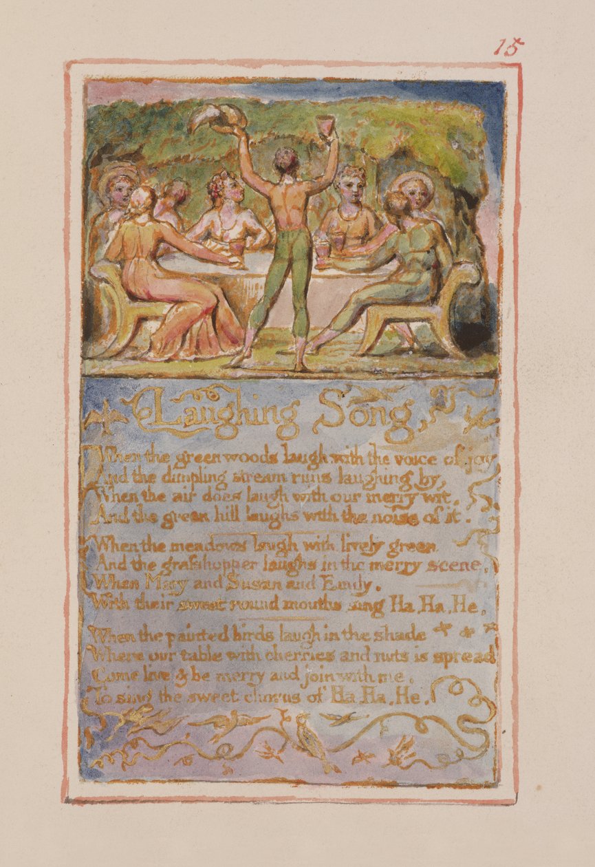 P.125-1950.pt15 Canción de risa: lámina 15 de Canciones de Inocencia y de Experiencia (copia AA) c.1815-26 de William Blake