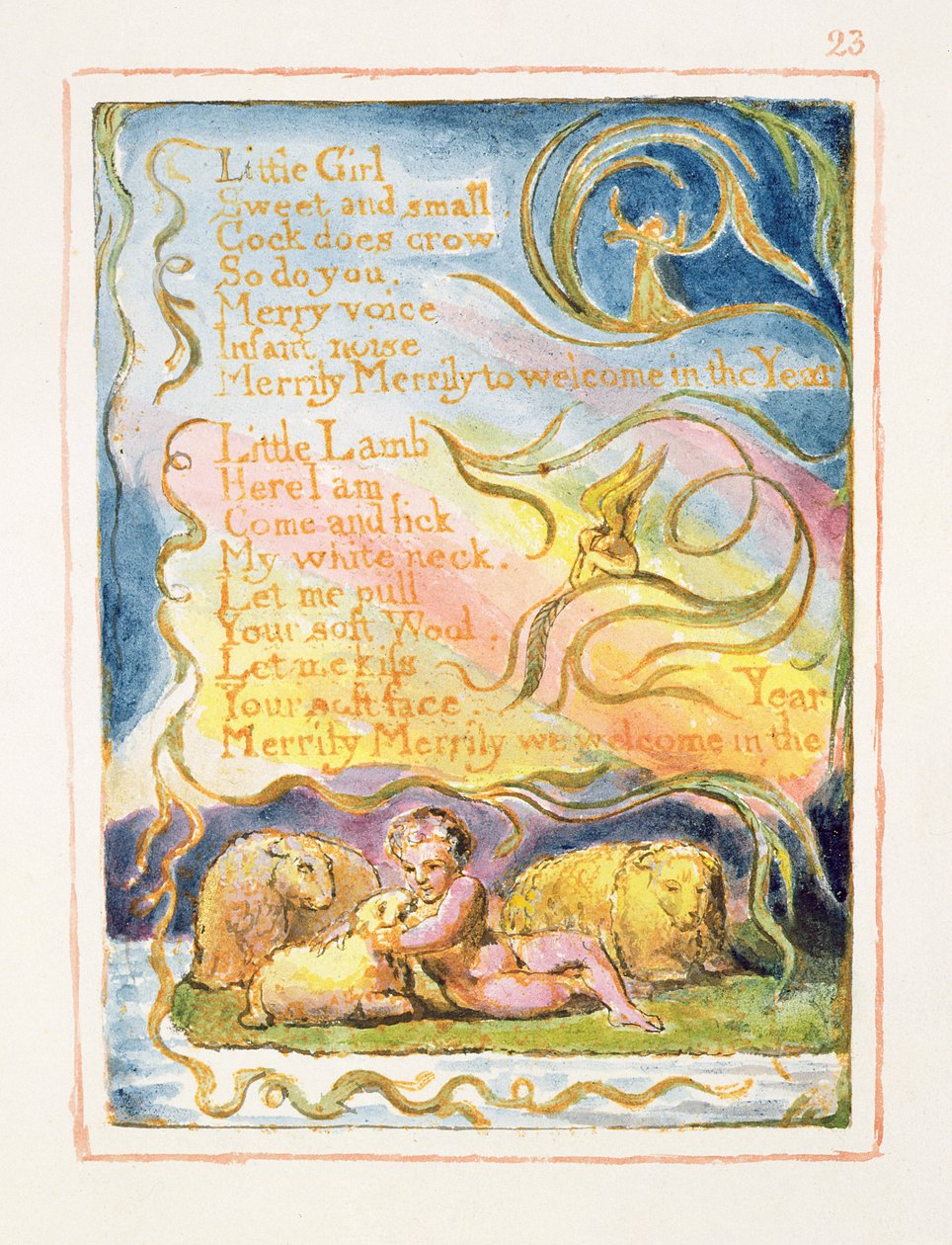 Primavera (cont.): placa 23 de Canciones de Inocencia y de Experiencia (copia AA) c.1815-26 de William Blake