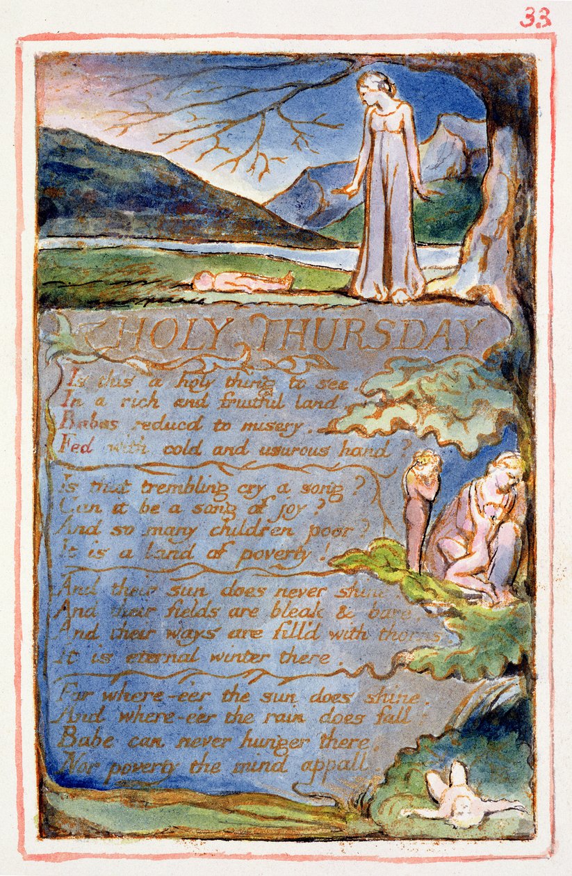 Jueves Santo: placa 33 de Canciones de Inocencia y de Experiencia (copia AA) c.1815-26 de William Blake