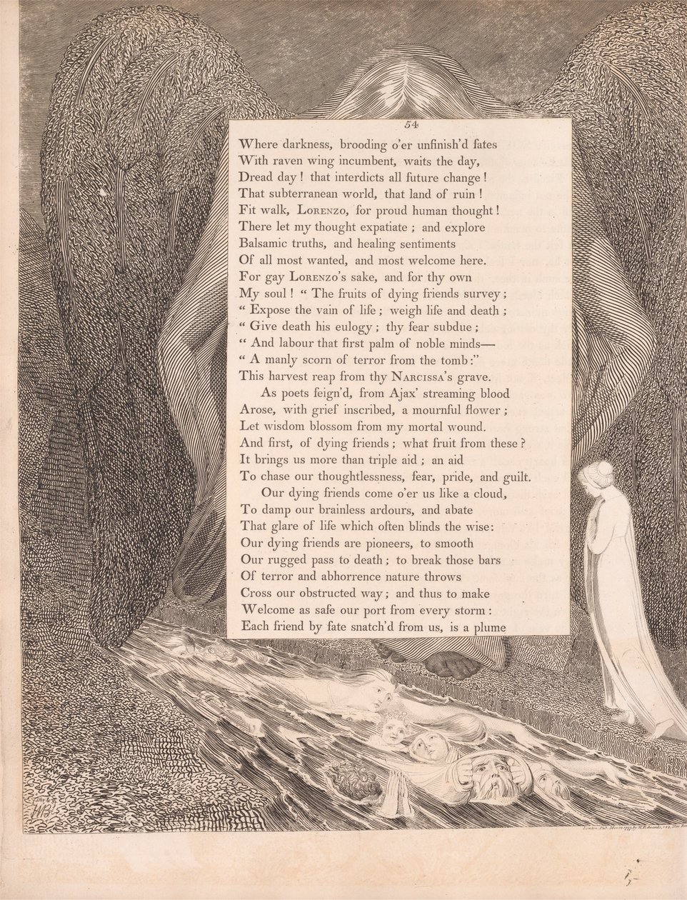 Lámina 27 (página 54): "¡El valle de la muerte! Ese silencioso valle cimerio de William Blake
