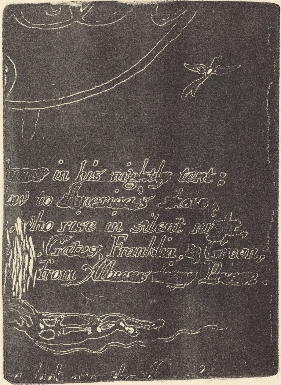 Reimpresión de fragmento de placa cancelada para Una Profecía de William Blake
