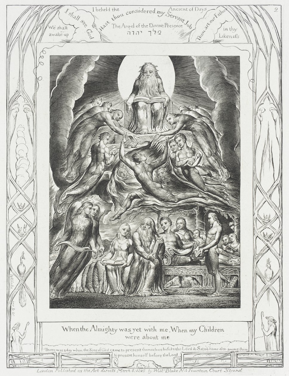 Satanás se presenta ante Dios de William Blake