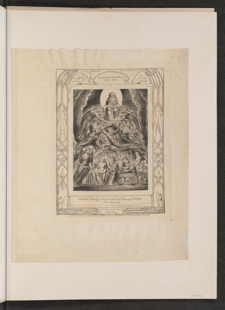 Satanás ante el trono de Dios de William Blake