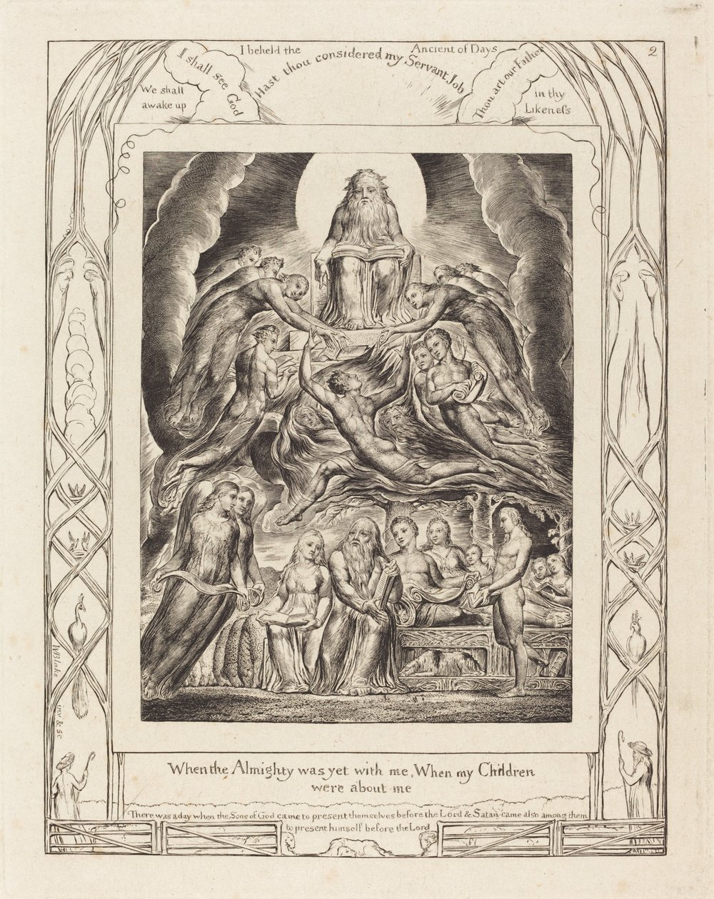 Satanás ante el Trono de Dios de William Blake