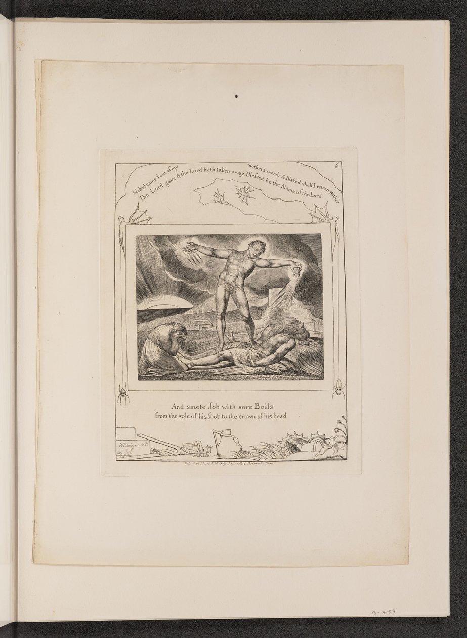 Satanás golpeando a Job con llagas de William Blake