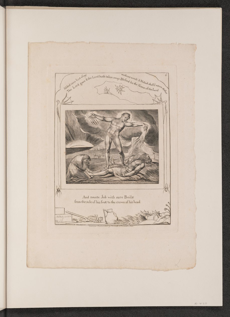 Satanás golpeando a Job con llagas de William Blake