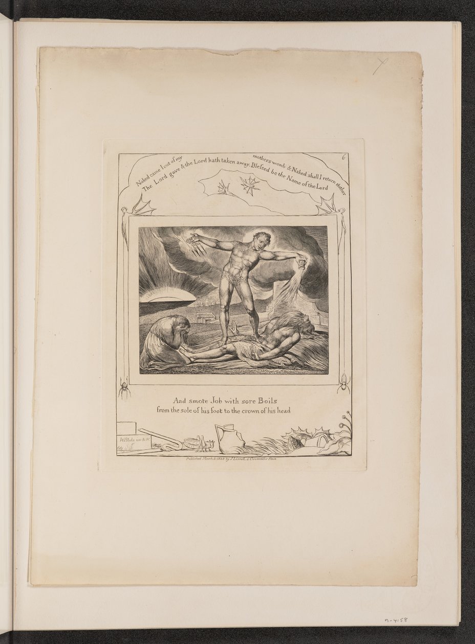 Satanás golpeando a Job con llagas de William Blake