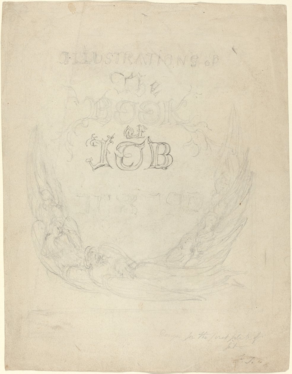 Boceto para la portada de las ilustraciones grabadas del Libro de Job de William Blake