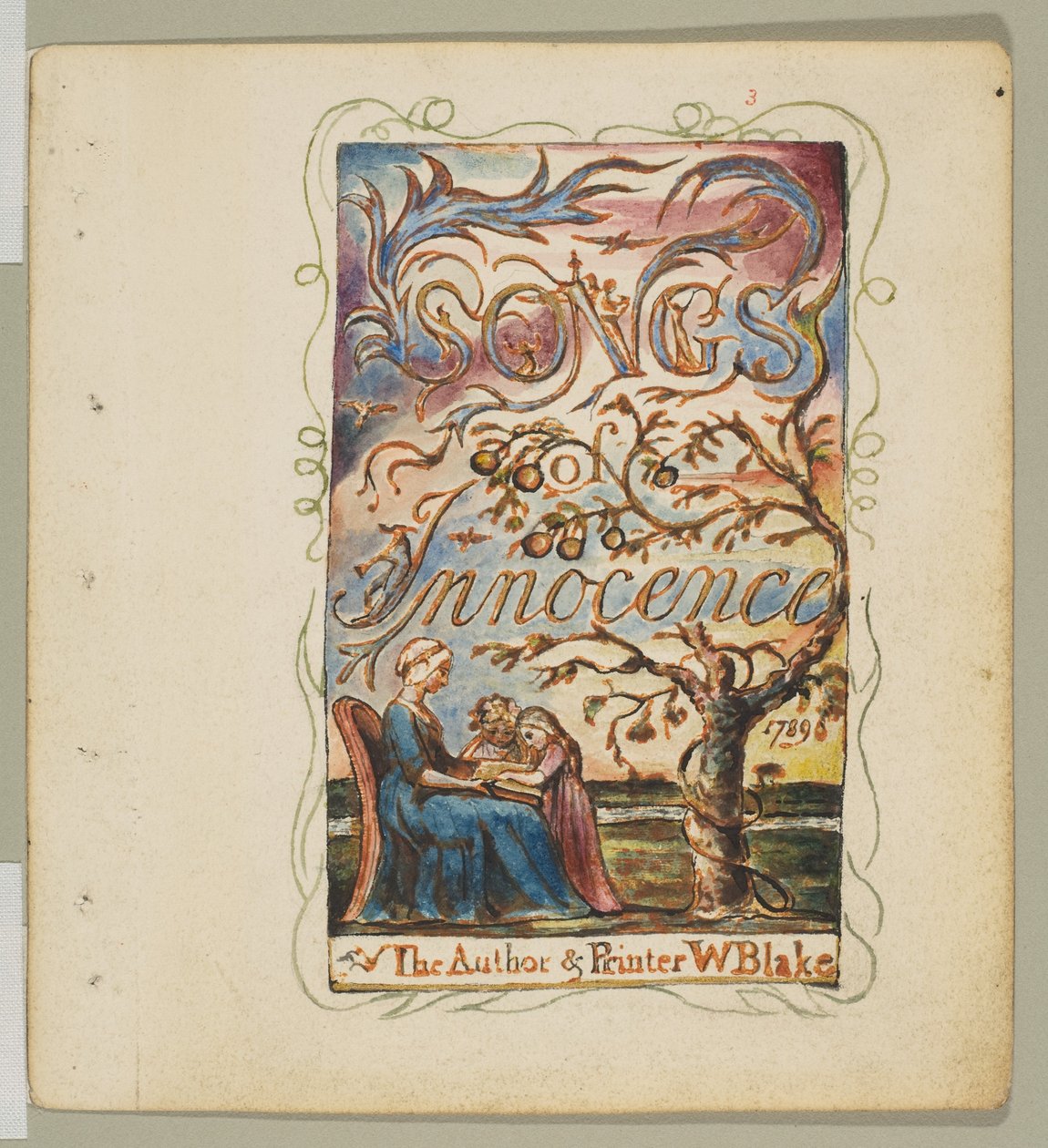 Canciones de Inocencia: Página de título de William Blake