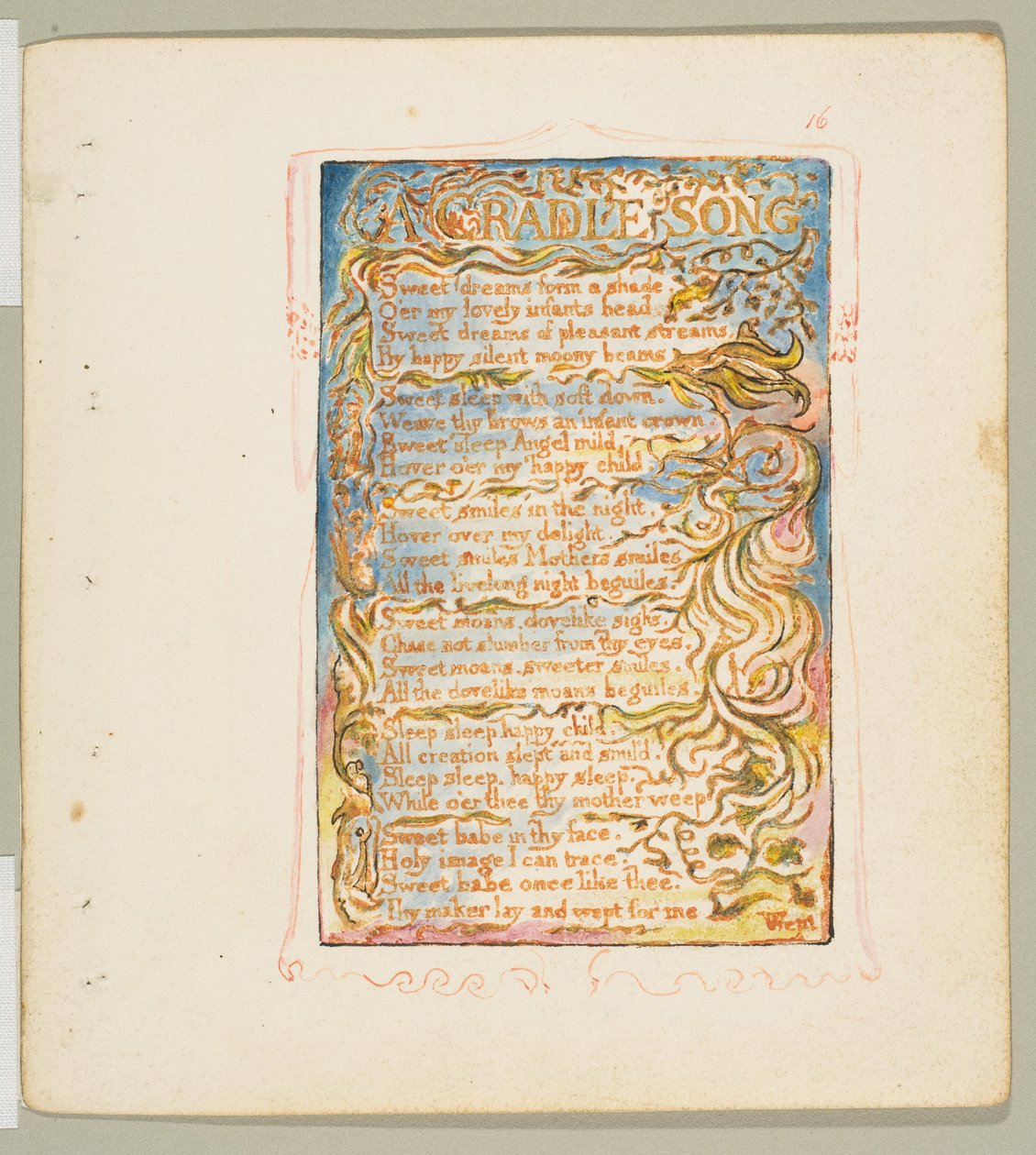 Canciones de Inocencia y de Experiencia: Una canción de cuna, ca. 1825 de William Blake