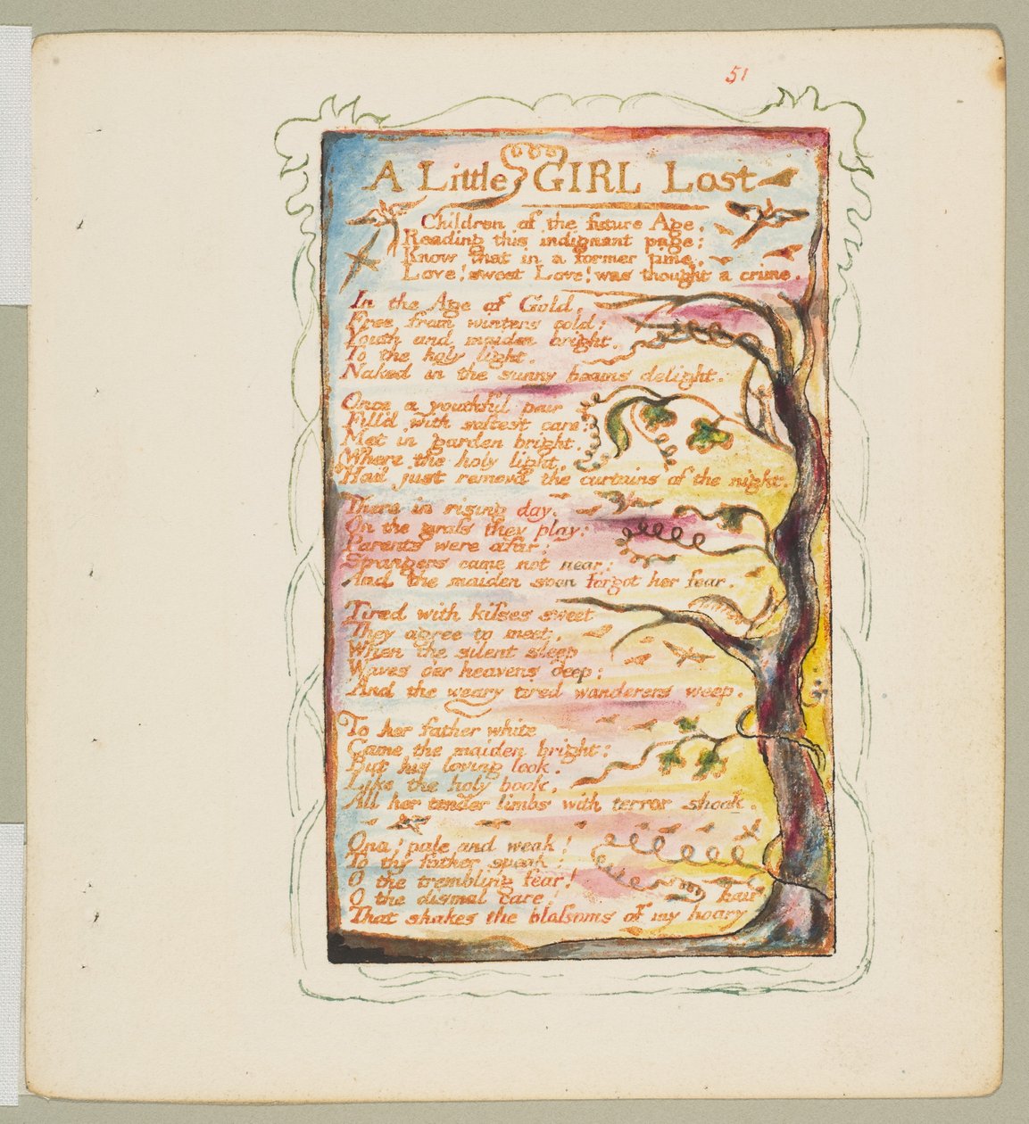 Canciones de inocencia y de experiencia: Una niña perdida, ca. 1825 de William Blake
