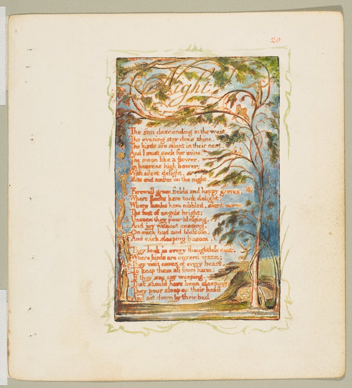 Canciones de Inocencia y de Experiencia: Noche, ca. 1825 de William Blake